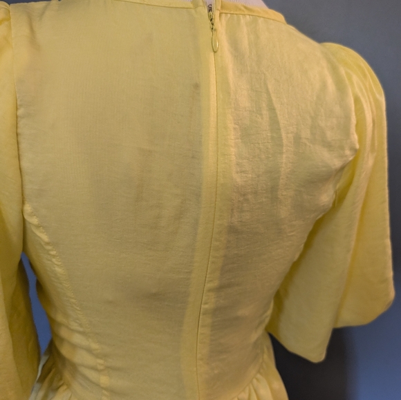 Yellow faux satin romper, small - Picture 2 of 2